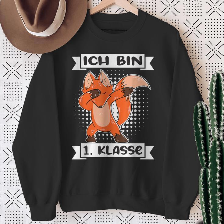 Ich Bin 1 Klasse Einschulung Junge Fuchs Schulanfang Schulan Sweatshirt Geschenke für alte Frauen