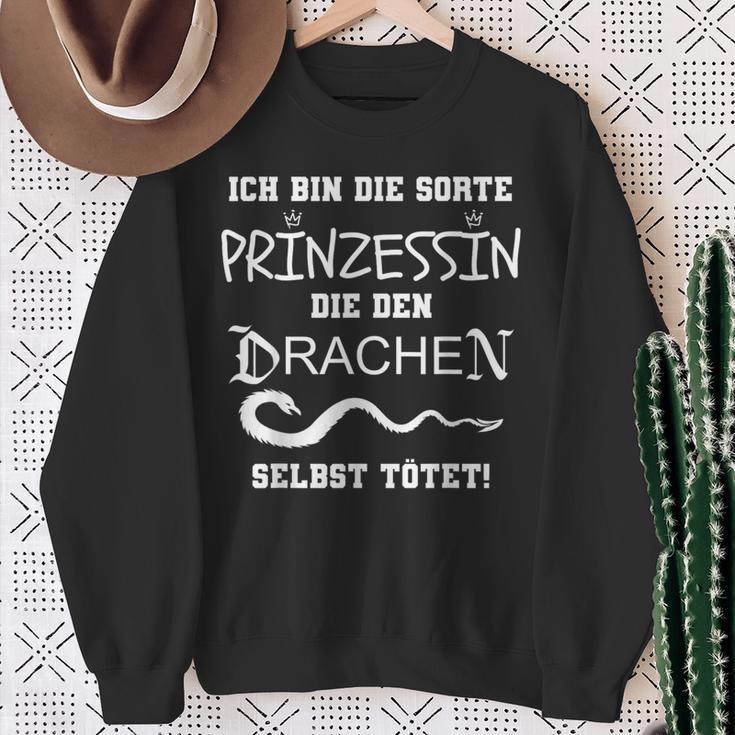 Ich Bin Die Sorte Prinzessin Die Den Drachen Selbst Tötet Sweatshirt Geschenke für alte Frauen