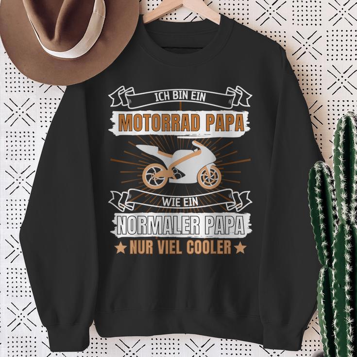 Ich Bin Ein Motorrad Papa Wie Ein Normaler Papa Nur Cooler Sweatshirt Geschenke für alte Frauen