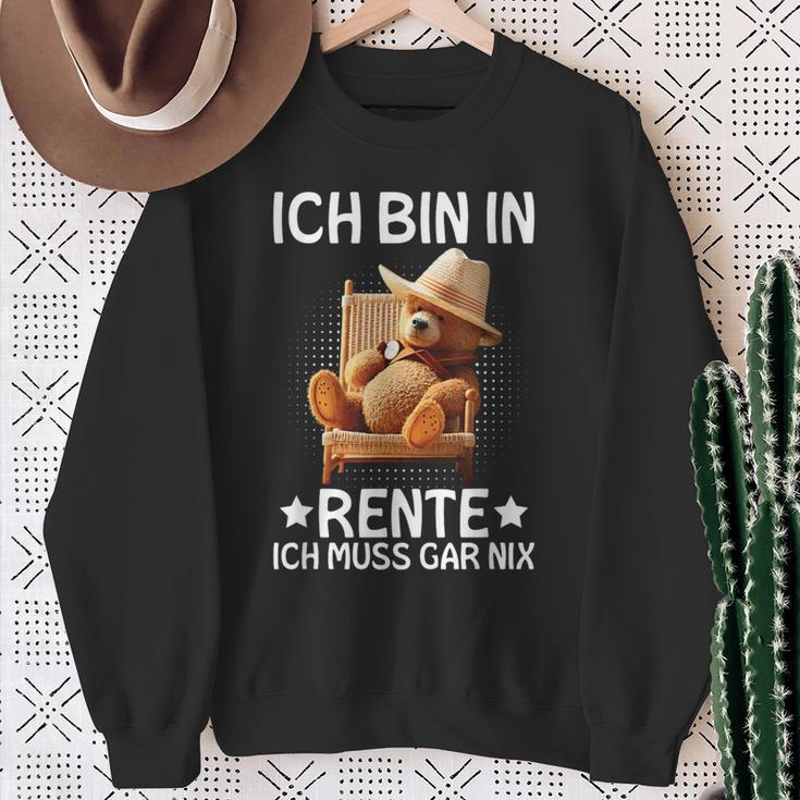 Ich Bin In Rente Ich Muss Gar Nix Bär Pensioner Sweatshirt Geschenke für alte Frauen