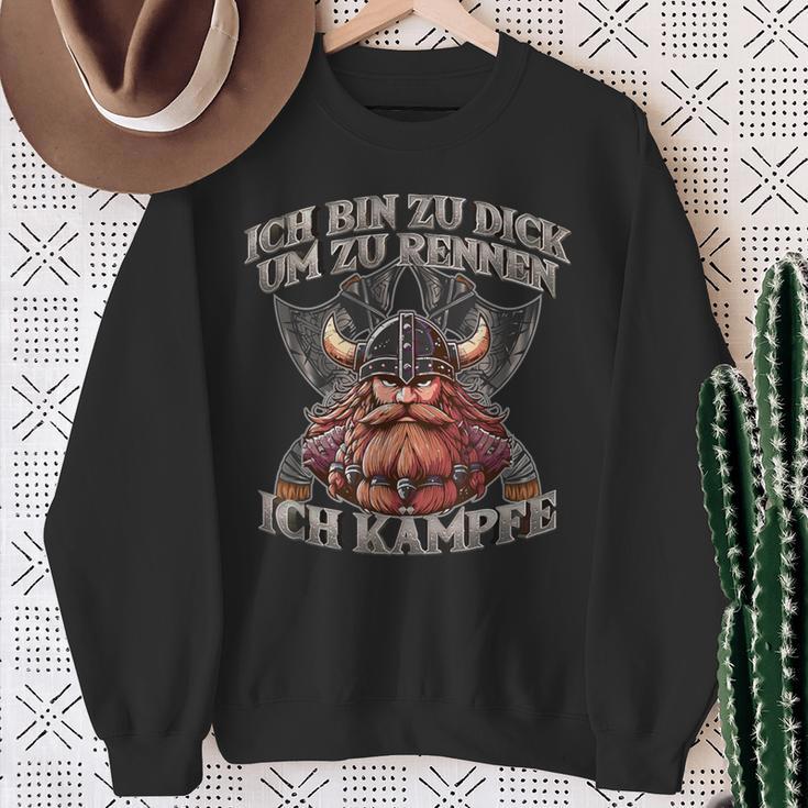 Ich Bin Zu Dick Um Zu Rennen Ich Bin Zu D Sweatshirt Geschenke für alte Frauen