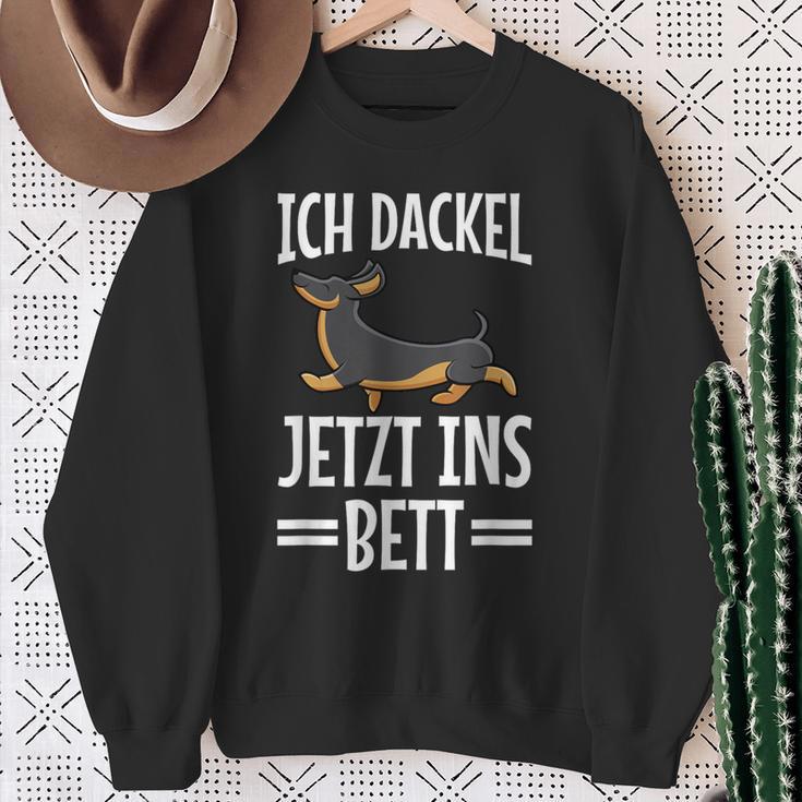 Ich Dachshund Jetzt Ins Bett Hund Müde Schlaf Sleep Sweatshirt Geschenke für alte Frauen