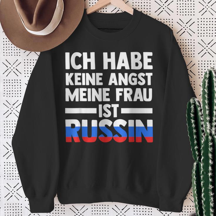 Ich Habe Keine Angst Meine Frau Ist Russin Sweatshirt Geschenke für alte Frauen