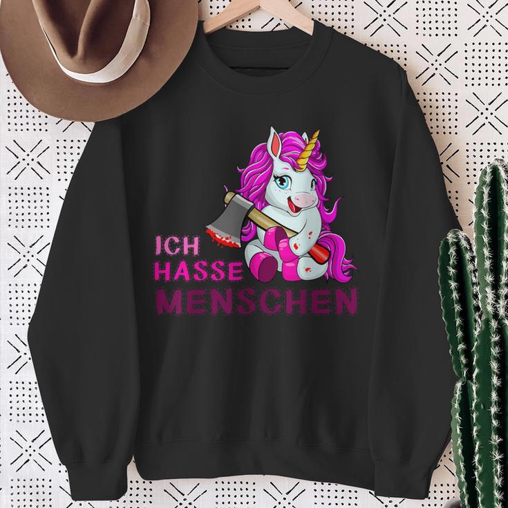 Ich Hasse Menschen Einhorn Fun Sweatshirt Geschenke für alte Frauen