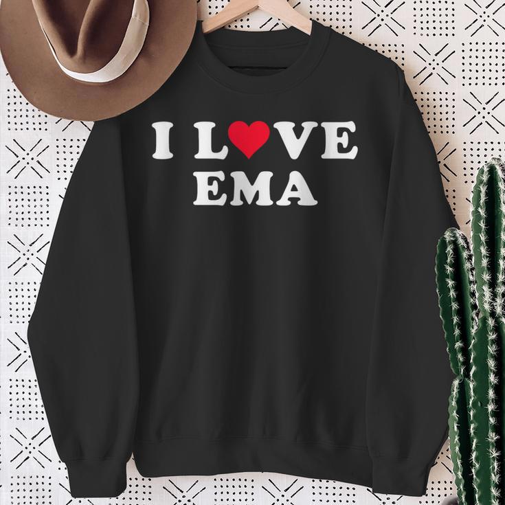 Ich Liebe Ema Passende Freundin & Freund Ema Name Sweatshirt Geschenke für alte Frauen