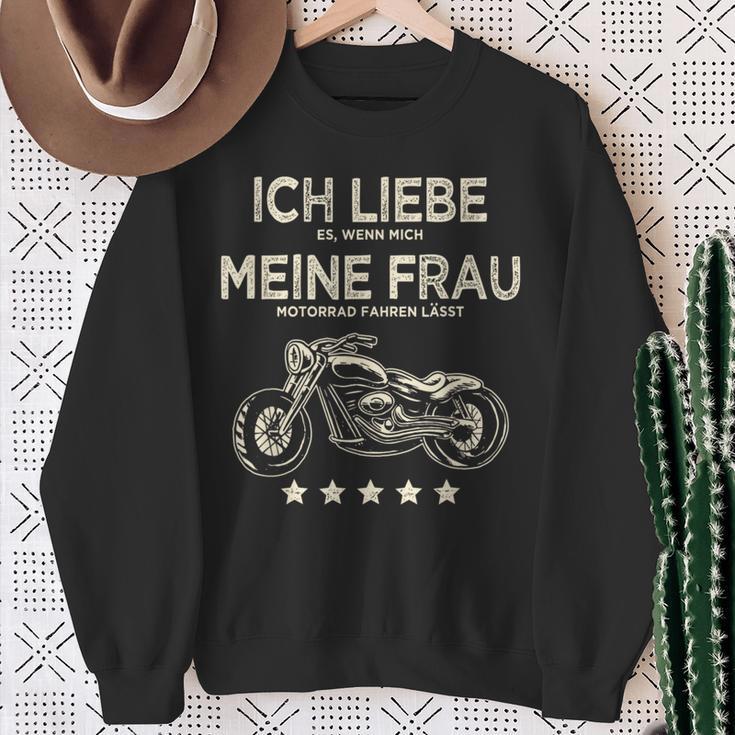 Ich Liebe Es Wenn Meine Frau Mich Motorrad Fahren Lässt Lässt Sweatshirt Geschenke für alte Frauen