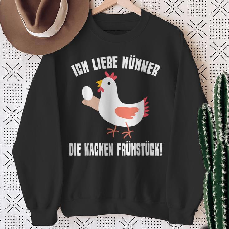 Ich Liebe Hühner Die Kacken Breakfast Farmer I Love Hühner Die Kacken Breakfast Sweatshirt Geschenke für alte Frauen