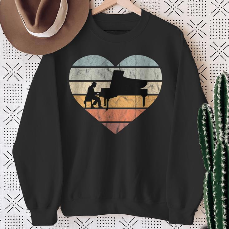 'Ich Liebe Klavier Retro Wing' Piano Music Classic Pianist Sweatshirt Geschenke für alte Frauen