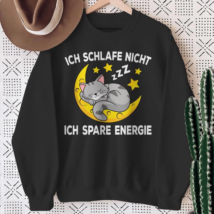 Ich Schlafe Nicht Ich Spare Energie Cat Nightdress Sweatshirt Geschenke für alte Frauen