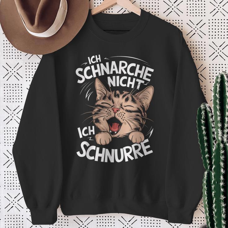 Ich Schnarche Nicht Ich Schnurre Katzen German Sweatshirt Geschenke für alte Frauen