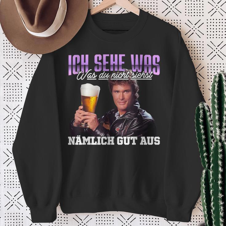 Ich Sehe Was Was Du Nicht Siehst Nämlich Gut Aus Bier Sweatshirt Geschenke für alte Frauen