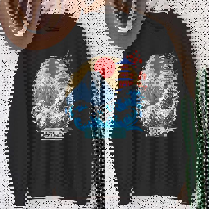 Japonés Monte Fuji Gran Ola Kanagawa Japón Arteintage Camisa de entrenamiento Regalos para ancianas
