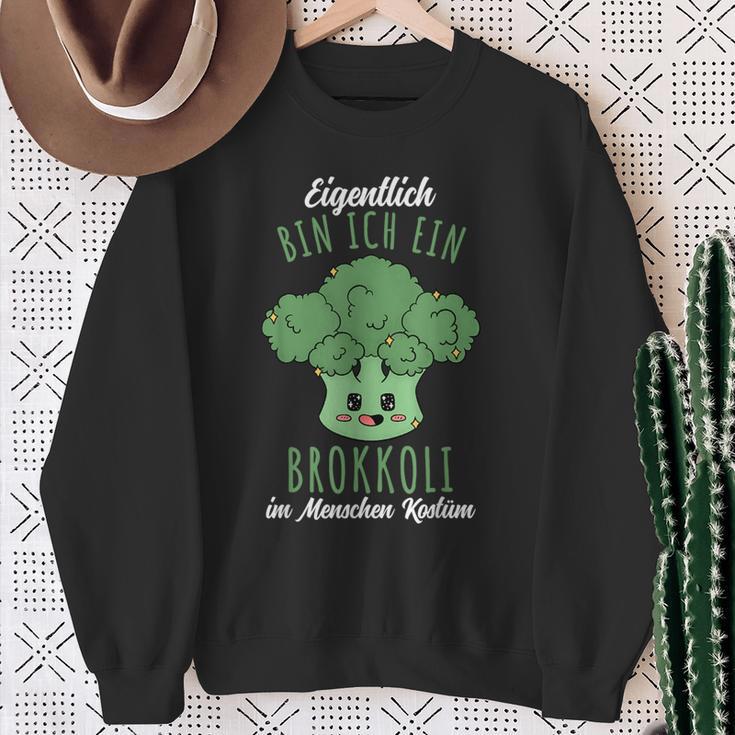 Kawaii Eigentlich Bin Ich Ein Brokkoli Kostüm Sweatshirt Geschenke für alte Frauen