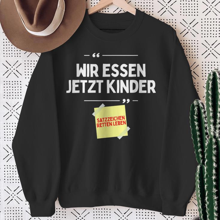 Komm Wir Essen Kinder Punctuation Mark Comma Sayings Sweatshirt Geschenke für alte Frauen