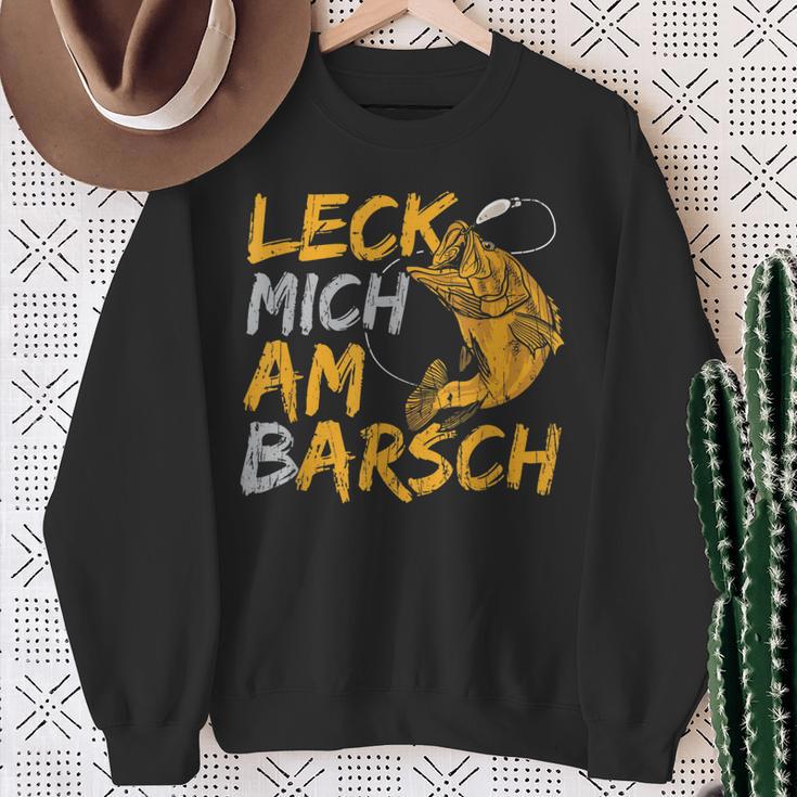 Leck Mich Doch Am Barsch Fischer Angler Sayings Father's Day Sweatshirt Geschenke für alte Frauen