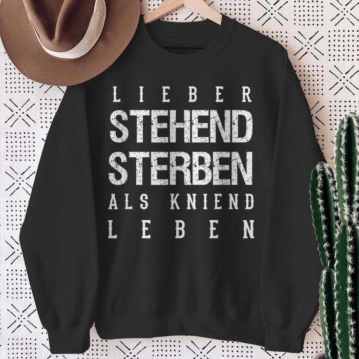 Lieber Steht Sterben Als Kneiend L S Sweatshirt Geschenke für alte Frauen