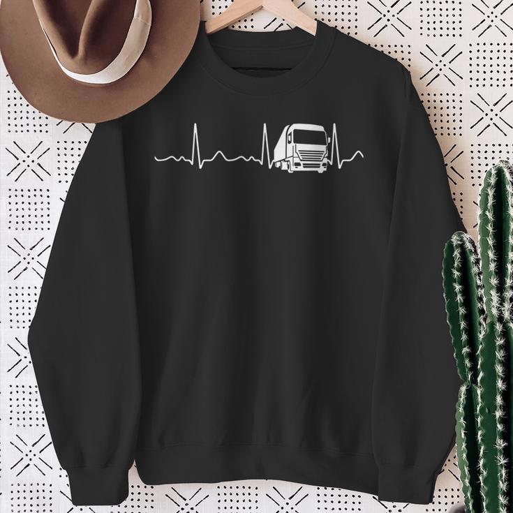 Lorry Driver Heartbeat Pulse Sweatshirt Geschenke für alte Frauen