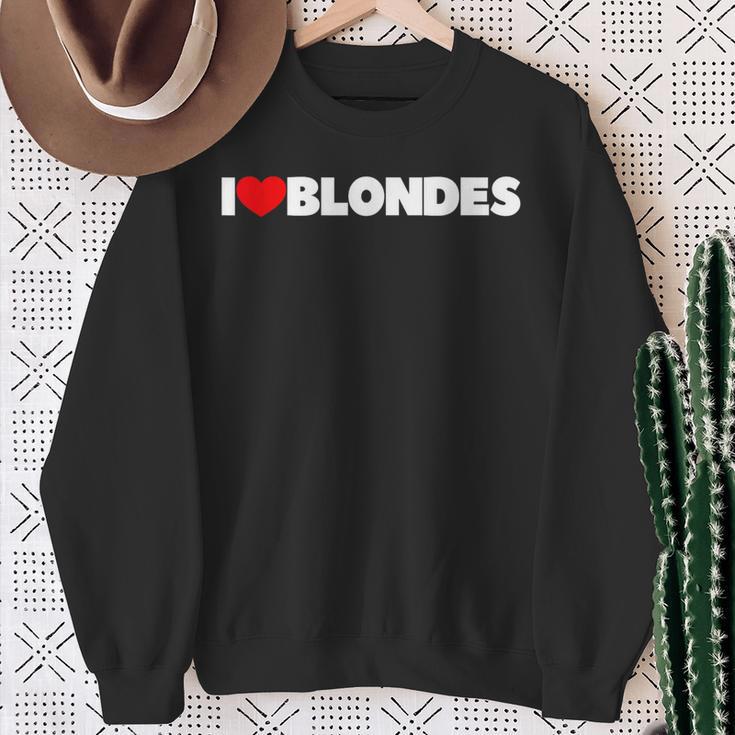 I Love Heart Blonde Sweatshirt Geschenke für alte Frauen