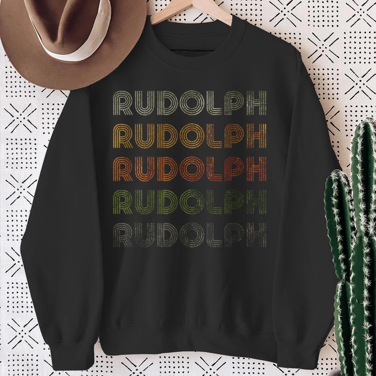 Love Heart Rudolph GrungeVintage Style Rudolph Sweatshirt Geschenke für alte Frauen