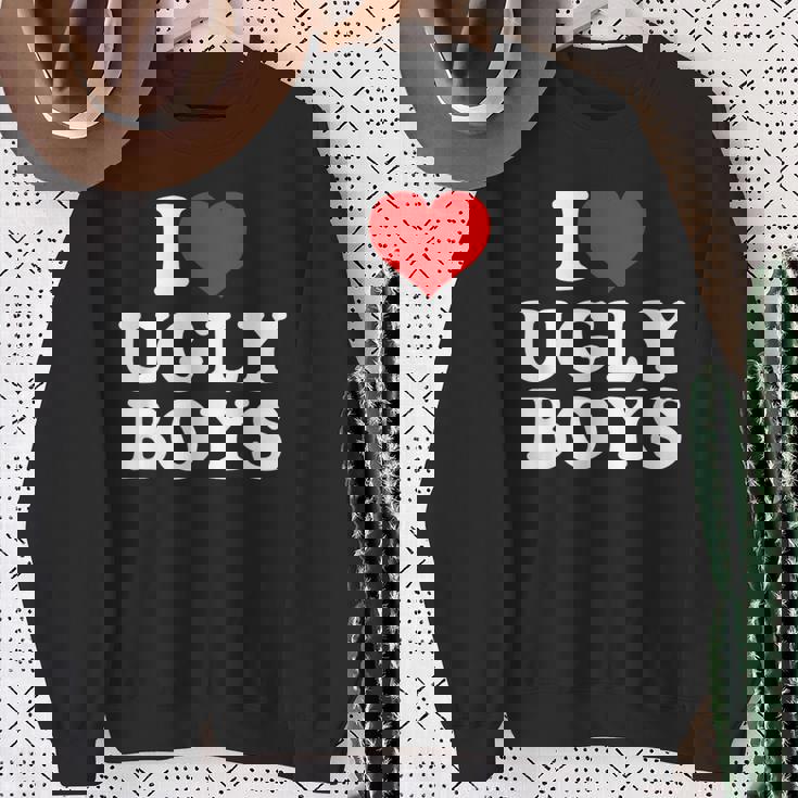 I Love Heart Ugly Boys Felpa Regalos para ancianas