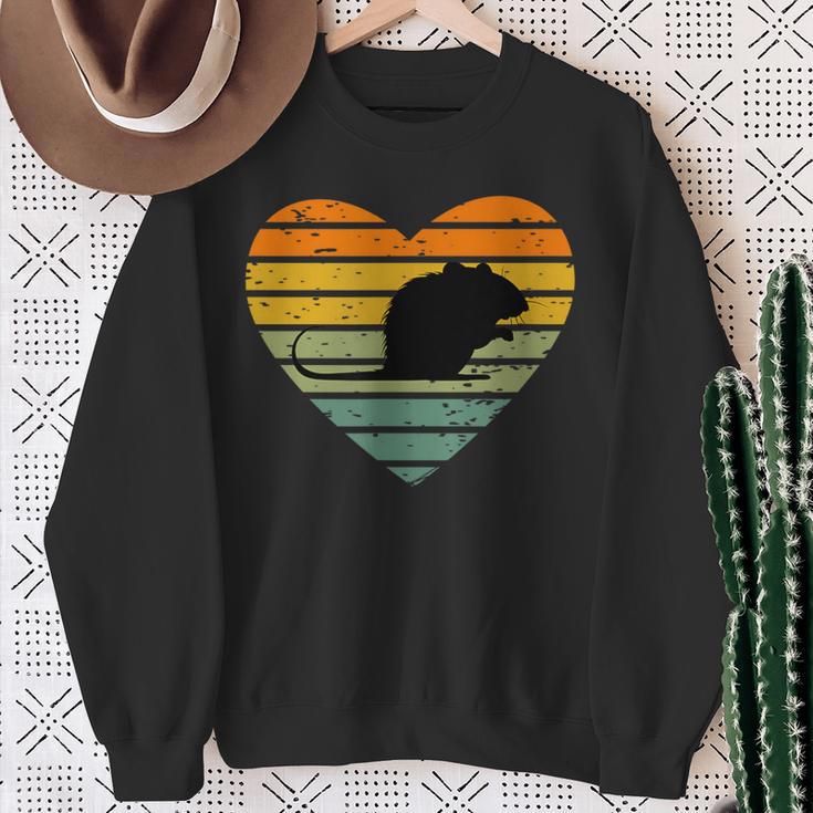 I Love Rats Retro Heart Rodent Rat Fan Punk Rat Sweatshirt Geschenke für alte Frauen