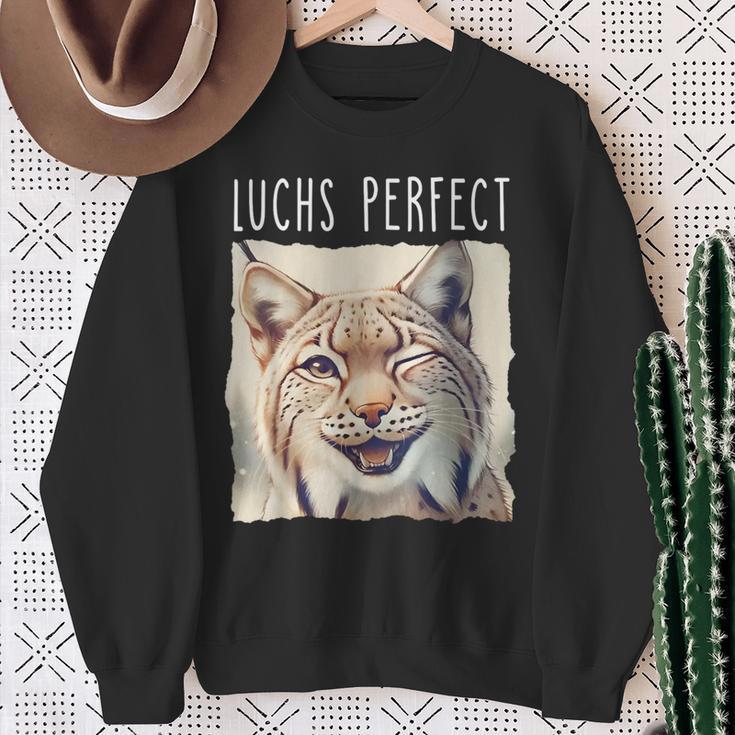 Luchs Perfect X Lynx Bobcat Looks Perfect Lustiger Luchs Sweatshirt Geschenke für alte Frauen