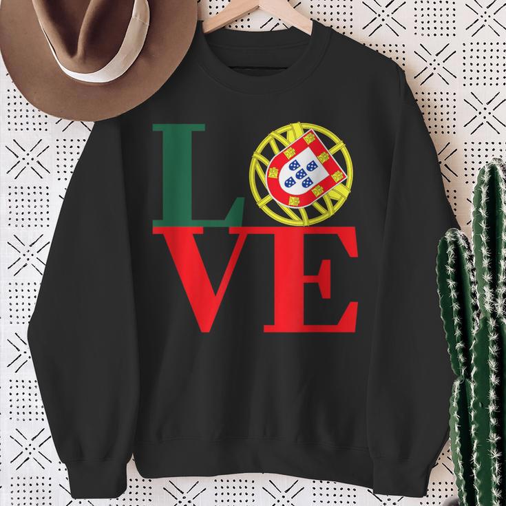 Lustges Portugal Portugal Flag Sweatshirt Geschenke für alte Frauen