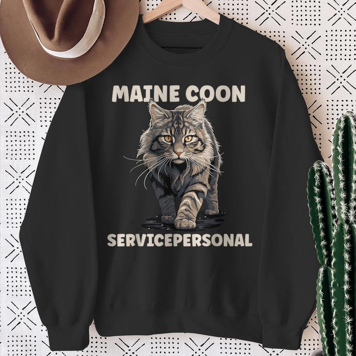 Maine Coon Service Personnel Cat Lovers Cat Sweatshirt Geschenke für alte Frauen