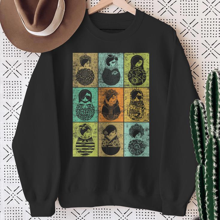 Matroschka Muster Retro Stil Intage Sweatshirt Geschenke für alte Frauen