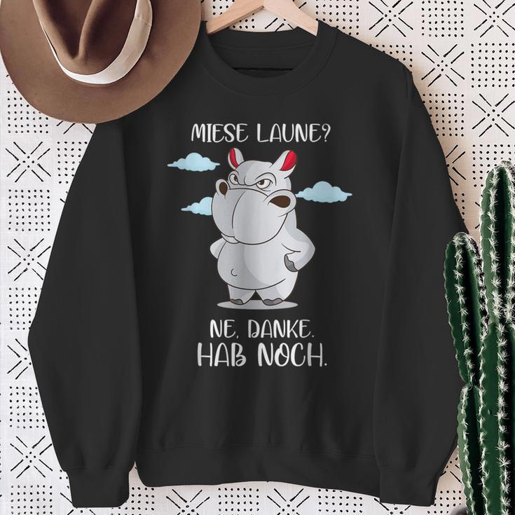 With Meckerndes Nilopferd Miese Laune Hab Noch Nölpferd Rumnölen Sweatshirt Geschenke für alte Frauen