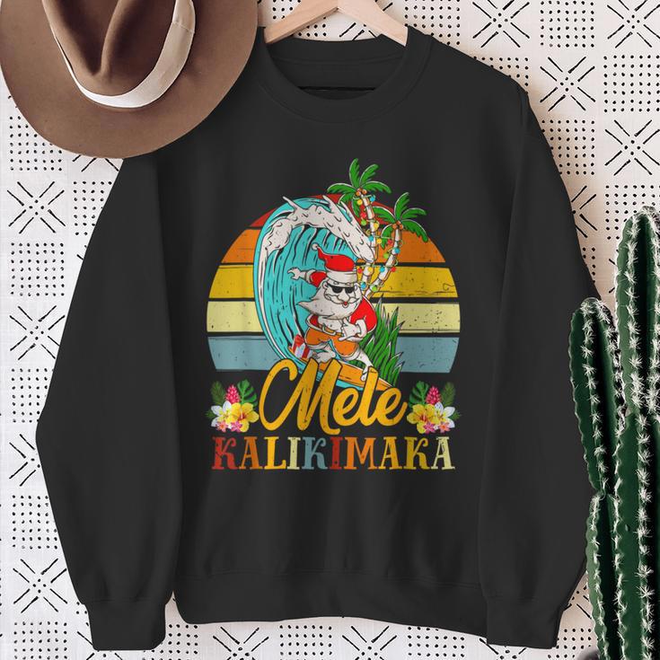 Mele-Kalikimaka Retro Santa Claus Shaka Hawaii Sweatshirt Geschenke für alte Frauen