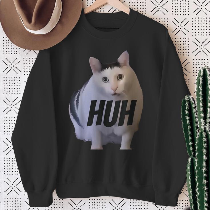 Meme Huh Cat Sweatshirt Geschenke für alte Frauen