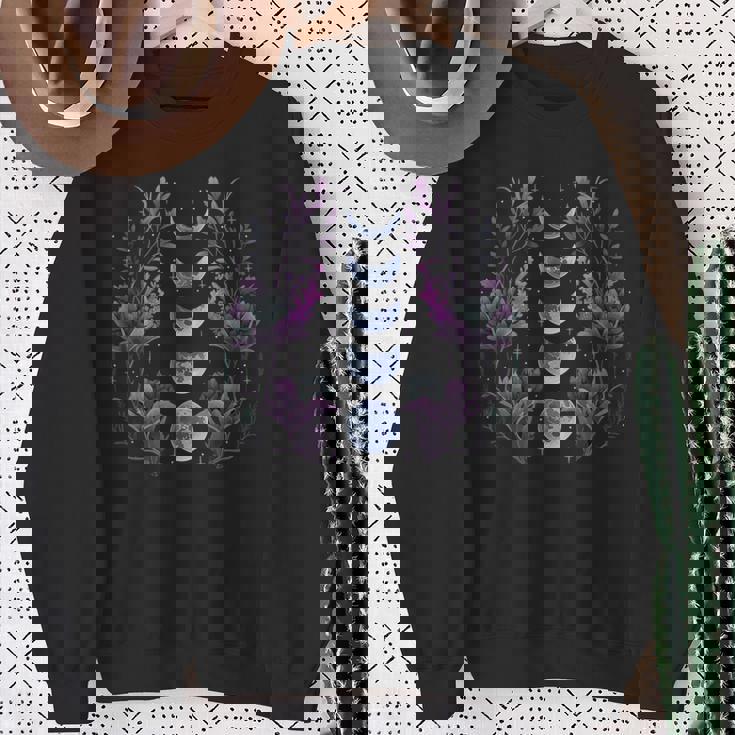 Misticismo Flores Luna Pintura Damas Fases De La Luna Camisa de entrenamiento Regalos para ancianas