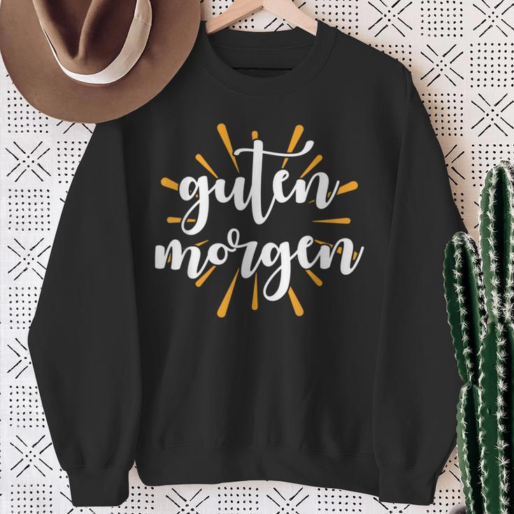 Morgen Frühaufsteher Spruch Guten Morgen Sonne Sweatshirt Geschenke für alte Frauen