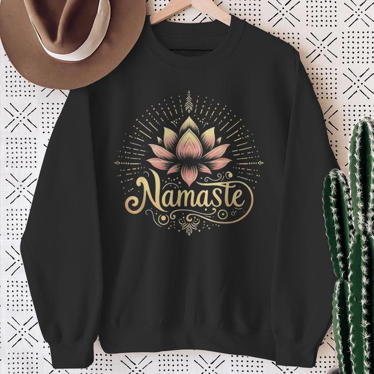 Namaste Peace & Harmonie Yoga Auf Deutsch Sweatshirt Geschenke für alte Frauen