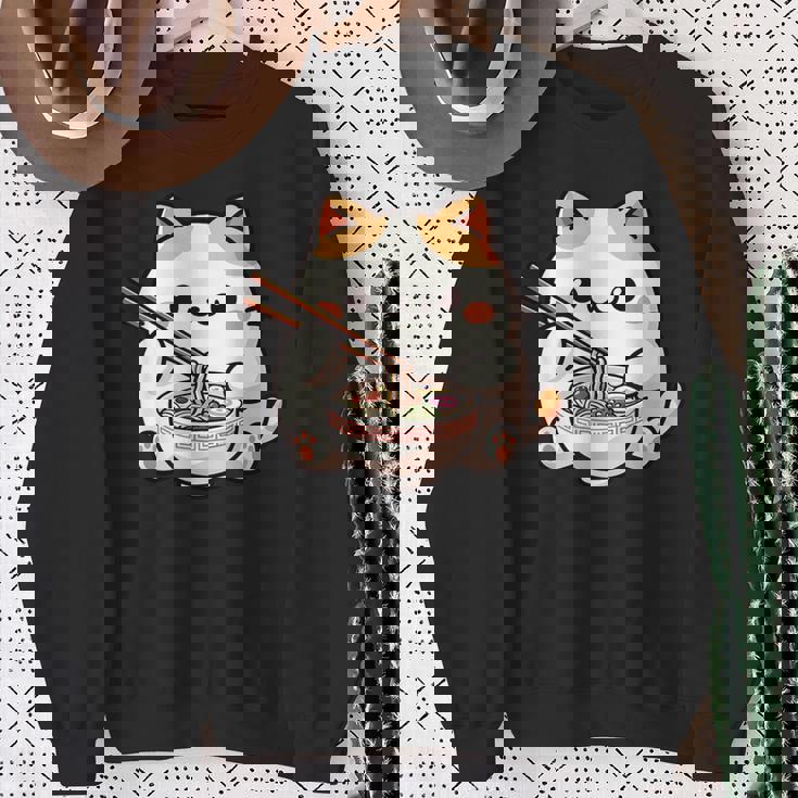 Neko Cat Ramen Anime Kawaii Sweatshirt Gifts for Old Women