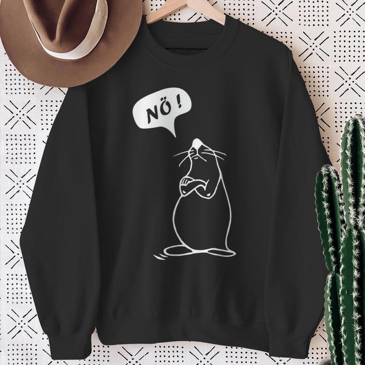 Nö Mit Seehund Lustiger Für Neinsager Nope Sweatshirt Geschenke für alte Frauen