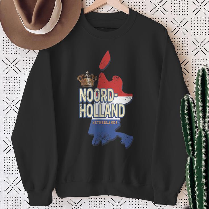 Nordholland Niederlande Retro Landkarte Hollandintage Sweatshirt Geschenke für alte Frauen