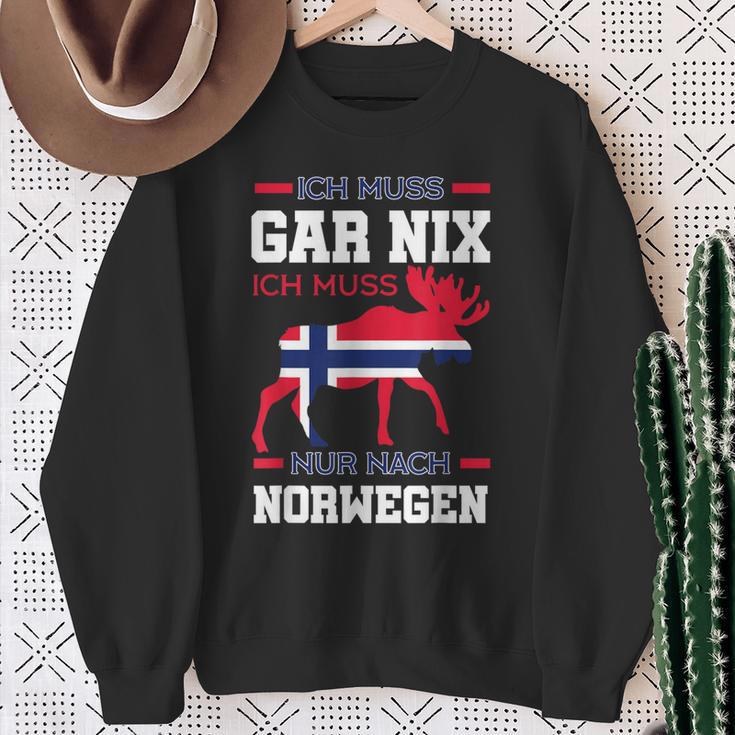 Oslo Ich Muss Gar Nix Ich Muss Nur Nach Norwegi Sweatshirt Geschenke für alte Frauen