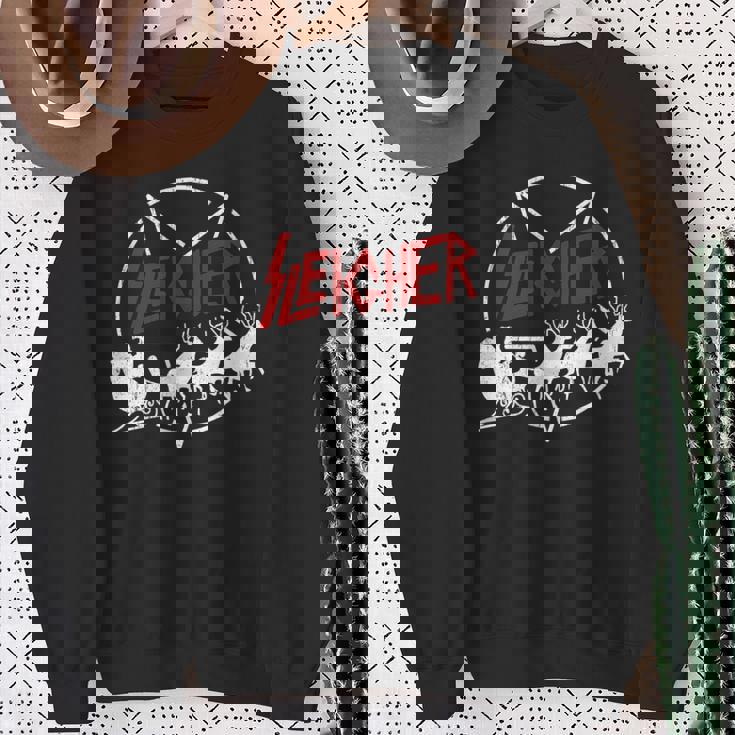 Oversized Ugly Christmas Sweater Vintage Heavy Metal Holiday