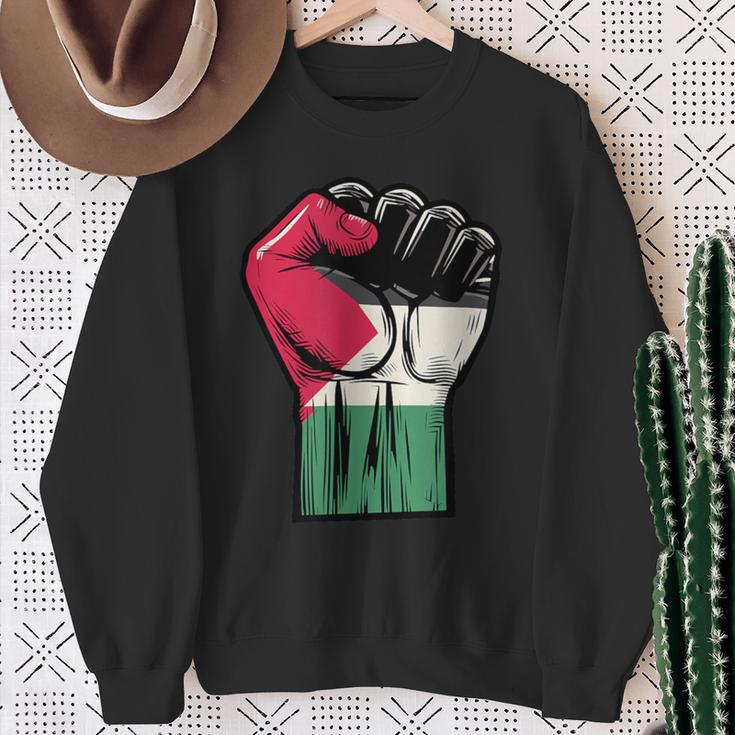 Palestine Flag Fist Palestine Flag Sweatshirt Geschenke für alte Frauen