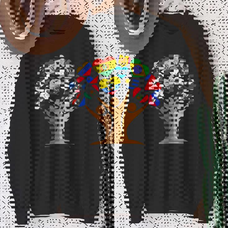 Hispanic Heritage Month Spanish-Speaking Countries Flags Sweatshirt Gifts for Old Women