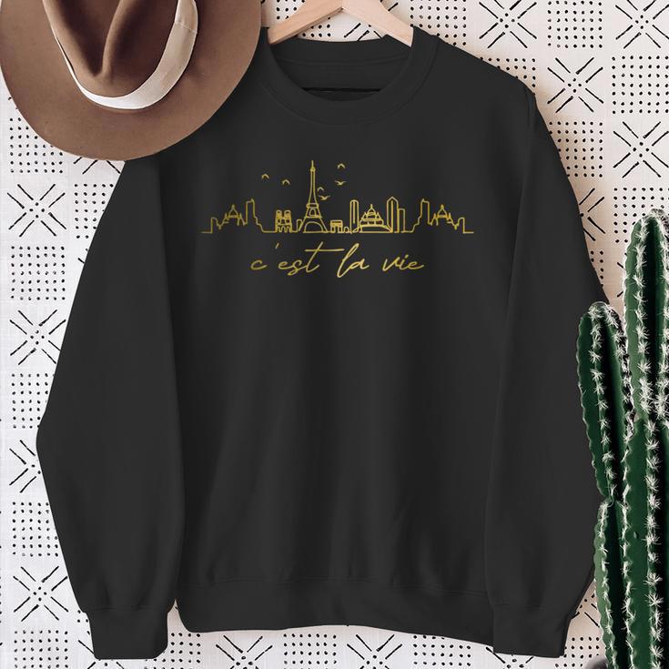 Paris France Skyline C'est Laieintage Sweatshirt Geschenke für alte Frauen