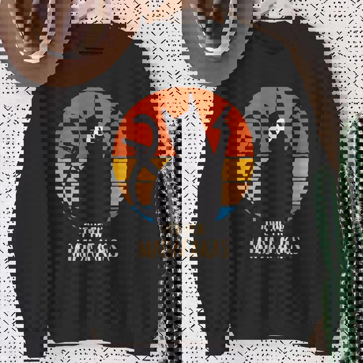 Pew Pew Madafakas Gatto Nero Meme Crazy Cat Felpa Regalos para ancianas