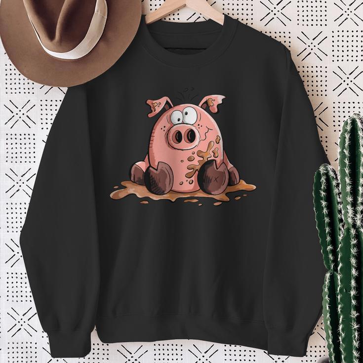 Pig In Mud I Pig I Pig Fun Sweatshirt Geschenke für alte Frauen