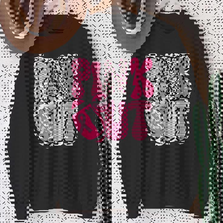 Pink Out Football Team Breast Cancer Awareness Month Sweatshirt Gifts for Old Women