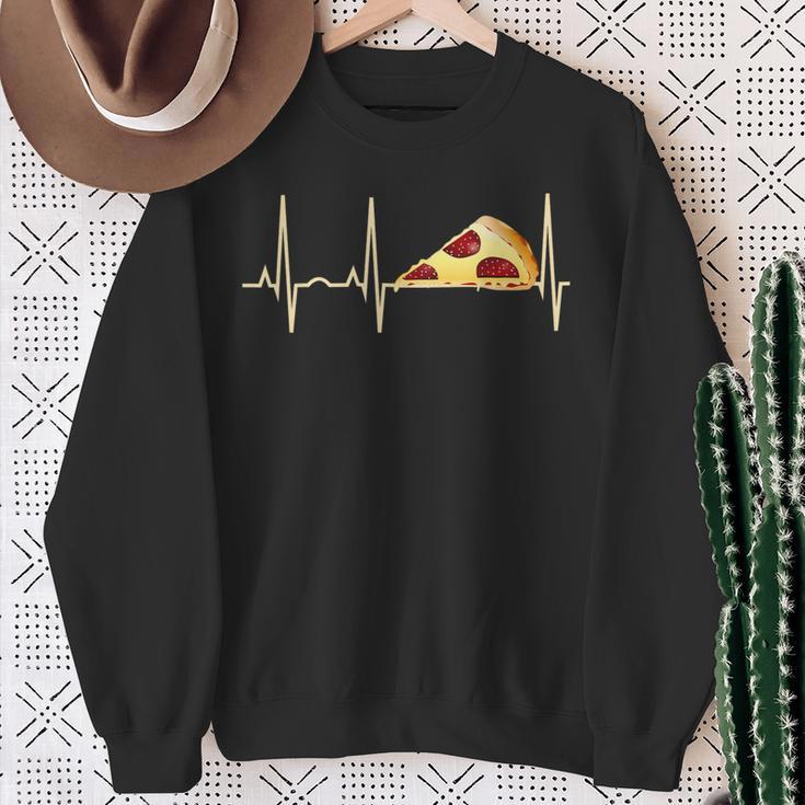 Pizza Pepperoni Pizza Heartbeat Sweatshirt Geschenke für alte Frauen