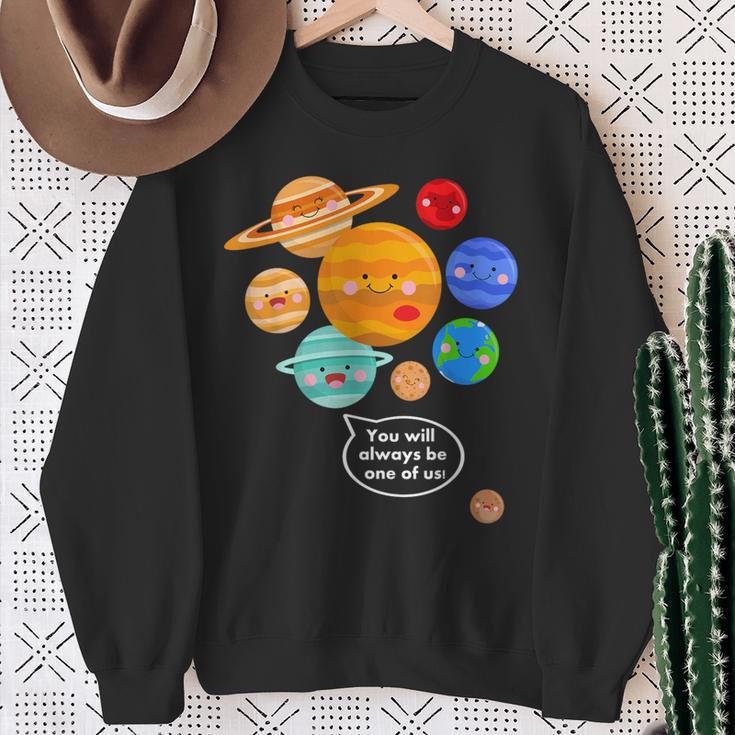 Pluto Planet Cartoon Planets Never Forget Pluto S Sweatshirt Geschenke für alte Frauen