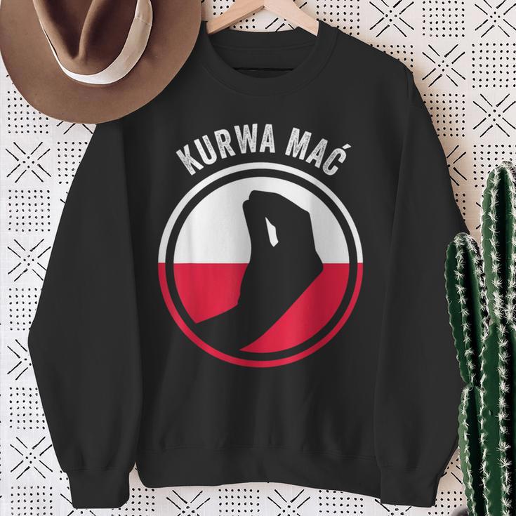 Polska Kurwa Pole Polish Flag Sweatshirt Geschenke für alte Frauen