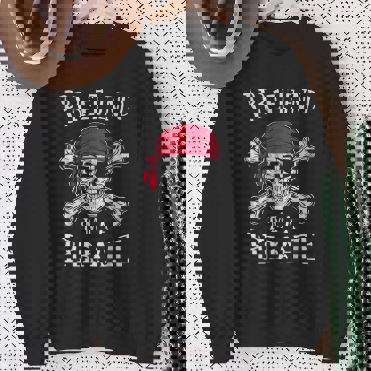 Pretend I'm A Pirate Lazy Halloween Matching Costume Sweatshirt Gifts for Old Women